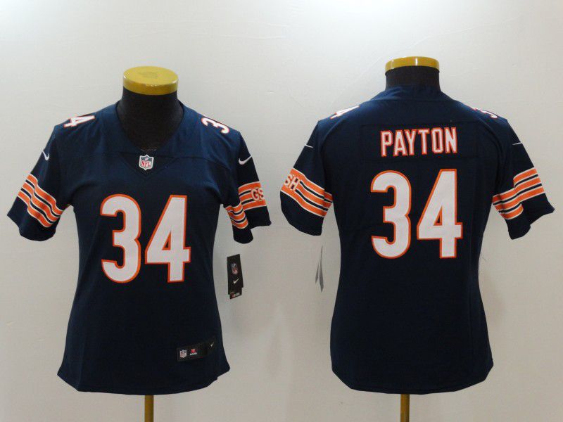 Women Chicago Bears 34 Walter Payton blue Nike Vapor Untouchable Limited NFL Jerseys